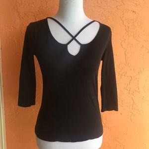 💐Ambience black Three-quarter long sleeve shirt